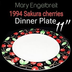 1994 Mary Engelbreit Sakura cherries 11" dinner plate